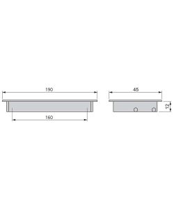 Emuca Maniglia per mobile Bologna, L 190 mm, interasse 160 mm, Alluminio, Anodizzato opacoto