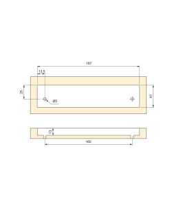 Emuca Maniglia per mobile Bologna, L 190 mm, interasse 160 mm, Alluminio, Anodizzato opacoto