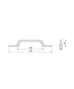 Emuca Maniglia per mobile Osaka, L 192 mm, interasse 128 mm, Alluminio, Grigio scuroto