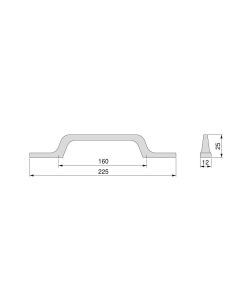 Emuca Maniglia per mobile Osaka, L 225 mm, interasse 160 mm, Alluminio, Grigio scuroto