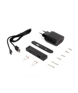 Emuca Connettore USB A+C Linky (81x12mm), 5V DC 2A (10W), Plastica nera, Tecnoplastica 1 UN