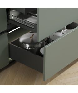 Emuca Cassetto esterno Vertex 40 kg altezza 178 mm, profondit 450mm, Grigio antracite, Acciaio 1 UN