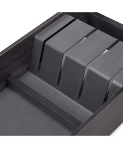 Emuca Portacoltelli Orderbox per cassetto, 150x470 mm, Grigio antracite, Acciaio e Legno 1 UN