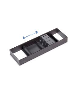 Emuca Portacoltelli Orderbox per cassetto, 150x470 mm, Grigio antracite, Acciaio e Legno 1 UN