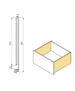 Emuca Cassetto esterno Vertex 3D 60 kg altezza 242 mm, profondit 450 mm, Verniciato bianco, Acciaio 1 UN