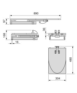 Emuca Tavola da stiro Iron 2, Acciaio e Legno, pieghevole ed estraibile per mobili Iron 2 1 UN