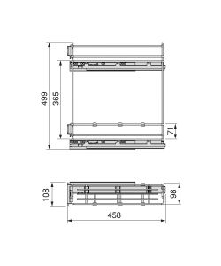 Emuca TitaneMax portabottiglie laterale estraibile con chiusura soft, modulo 150 mm, Acciaio, Grigio antracite 1 UN