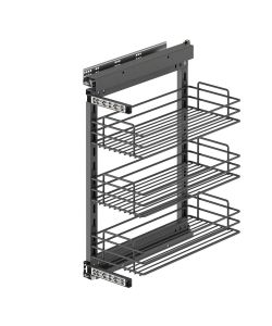 Emuca TitaneStar Carrello estraibile con chiusura soft, modulo 300 mm, Acciaio, Grigio antracite 1 UN