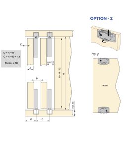 Emuca Kit di ferramentaper porte scorrevoli e a chiusura morbida Flow2 2 con binari incassati 2,35 m, pannelli non inclusi, Verniciato nero 1 KIT