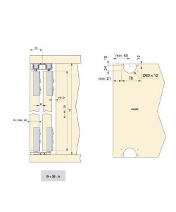 Emuca Kit di ferramenta per Flow2 Anodizzato opaco