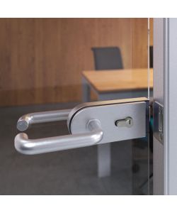 Emuca Maniglie per serrature di porte da interno in vetro, Modello U, alluminio, anodizzato opaco 1 SET