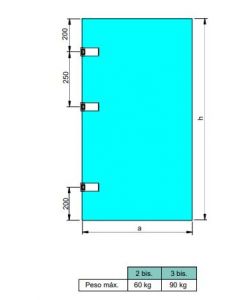 Emuca Cerniera per anta in vetro con finiture in acciaio inox, cerniera orizzontale con forcella da 34 mm, per anta da 8-12 mm, acciaio inox 1 UN