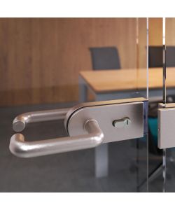 Emuca Maniglie per serrature di porte da interno in vetro, Modello U, acciaio inox 1 SET