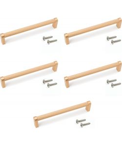 Set 5 maniglie per mobili alluminio verniciato oro L173mm
