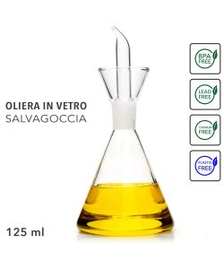 Oliera in Vetro Borosilicato Salvagoccia - Conica - 125cc