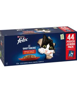 Felix Le Ghiottonerie Cibo Umido Carne in Gelatina per Gatti-  44x85g