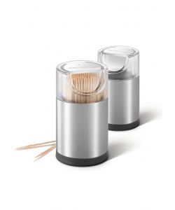 Tescoma Dispenser Stuzzicadenti Inox 45x80 mm - Acciaio e Plastica Trasparente