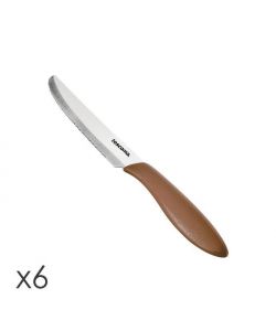 Set 6 coltelli da tavola 12 cm marrone