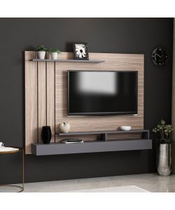 Parete Porta TV Lawrance 157 color Noce Antracite 157x21x120 cm