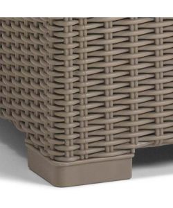 Keter Tavolino da Giardino California - Effetto Rattan Cappuccino - 68x68x35 cm