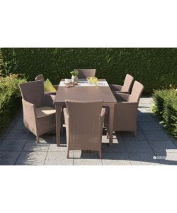 Keter Sedia da Giardino Iowa - Effetto Rattan Cappuccino - 62x60x80