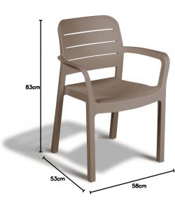 Keter Sedia Tisara da Esterno Resina Cappuccino Impilabile 58x53x83 cm