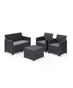 Keter Salotto da Giardino Emma Lounge Set - Antracite - Con Tavolino