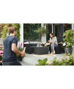 Keter Salotto da Giardino Emma Lounge Set - Antracite - Con Tavolino