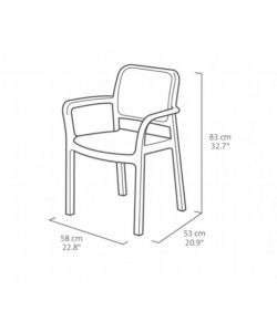 Keter Sedia da Giardino Bella Cappuccino - Polipropilene Effetto Rattan