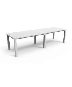 JULIE DOUBLE TABLE - 294x90x75h oppure 147x180x75h - Woodlook - Bianco Keter