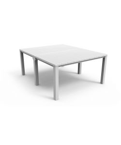 JULIE DOUBLE TABLE - 294x90x75h oppure 147x180x75h - Woodlook - Bianco Keter