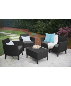 Keter Set Lounge Salemo - Grigio - Design Rattan