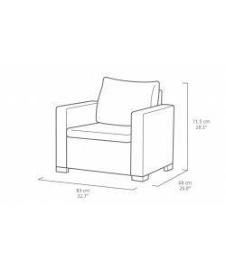 Keter Poltrone da Giardino California - Cappuccino - 83x68x71,5 cm