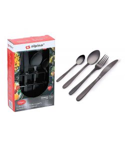 Set posate 16  pezzi nero