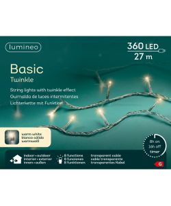 Filo 360 luci per Albero bianche con cavo trasparente