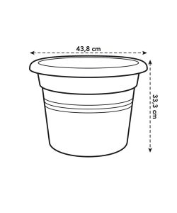 Elho Vaso Cilinder 45 cm Mild Terra per Esterno in Plastica Riciclata