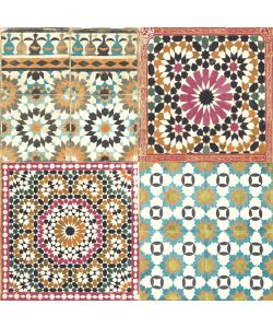 DUTCH WALLCOVERINGS Carta da Parati Mattonelle Marocco Multicolore
