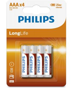 Batterie ministilo AAA Philips Longlife 4 pezzi