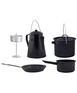 Esschert Design Set per Cucinare all'Aperto 4 Pezzi Nero FF215