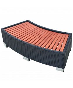 Scalino per Spa in Polyrattan 92x45x25 cm Nero