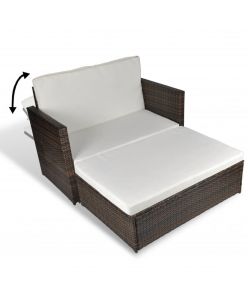 Divano da Giardino in Polyrattan Marrone