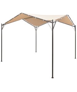 Gazebo Padiglione Tenda Tettoia 3x3 m Acciaio Beige