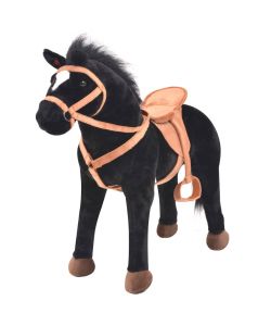 Cavallo in Peluche in Piedi Nero