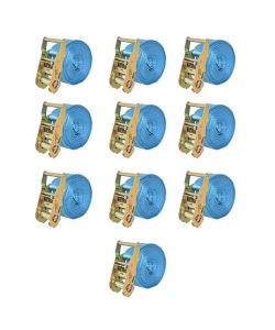 Cinghie d'Ancoraggio 10 pz a Cricchetto 2 T 6mx38mm Blu