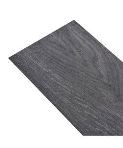 Listoni Pavimentazione Autoadesivi PVC 5,02 mq 2 mm Nero Bianco