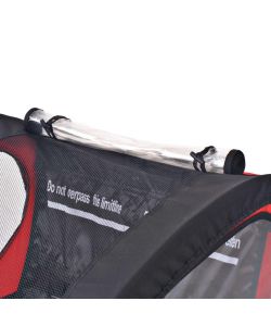 Rimorchio da Bici per Bambini Rosso e Nero 30 kg