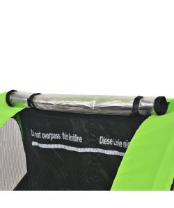 Rimorchio da Bici per Bambini Grigio e Verde 30 kg