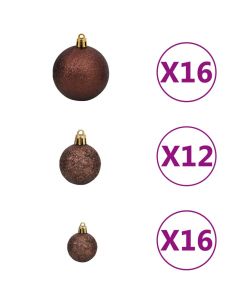 Set Palline di Natale 100 pz 3/4/6 cm Marrone/Bronzo/Oro