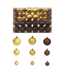 Set Palline di Natale 100 pz 3/4/6 cm Marrone/Bronzo/Oro