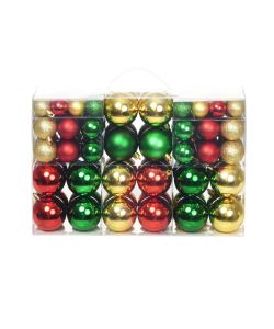 Palline di Natale 100 pz Rosso/Oro/Verde
